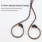 CVJ-V1 1.25m Oxygen-free Copper Silver Plated Upgrade Cable For 0.75mm Earphones, Without Mic