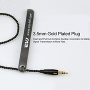 CVJ-V1 1.25m Oxygen-free Copper Silver Plated Upgrade Cable For MMCX Earphones, Without Mic