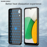 For Samsung Galaxy A03 Core Brushed Texture Carbon Fiber TPU Phone Case(Black)