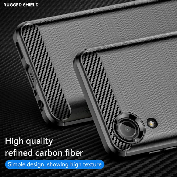 For Samsung Galaxy A03 Core Brushed Texture Carbon Fiber TPU Phone Case(Black)