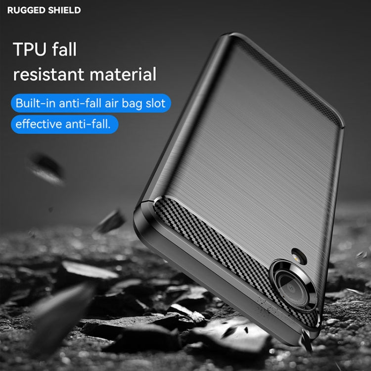 For Samsung Galaxy A03 Core Brushed Texture Carbon Fiber TPU Phone Case(Black)