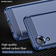 For Samsung Galaxy A03 Core Brushed Texture Carbon Fiber TPU Phone Case(Blue)