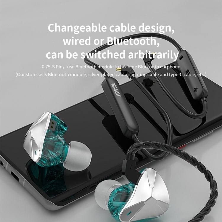 CVJ Demon Double Dynamic Coil HiFi Music Wired Earphone No Mic(Gold)