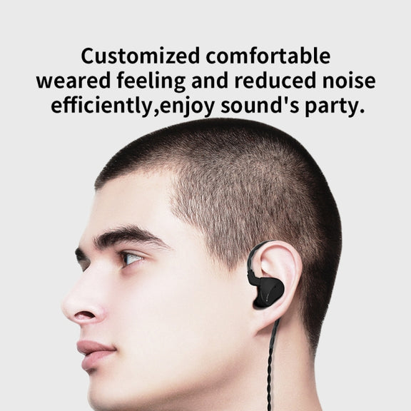 CVJ Mirror Hybrid Technology HiFi Music Wired Earphone No Mic(Black)