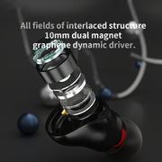 CVJ Mirror Hybrid Technology HiFi Music Wired Earphone With Mic(Black)