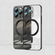For iPhone 14 Pro Whorl Electroplated MagSafe Magnetic Phone Case(Black)