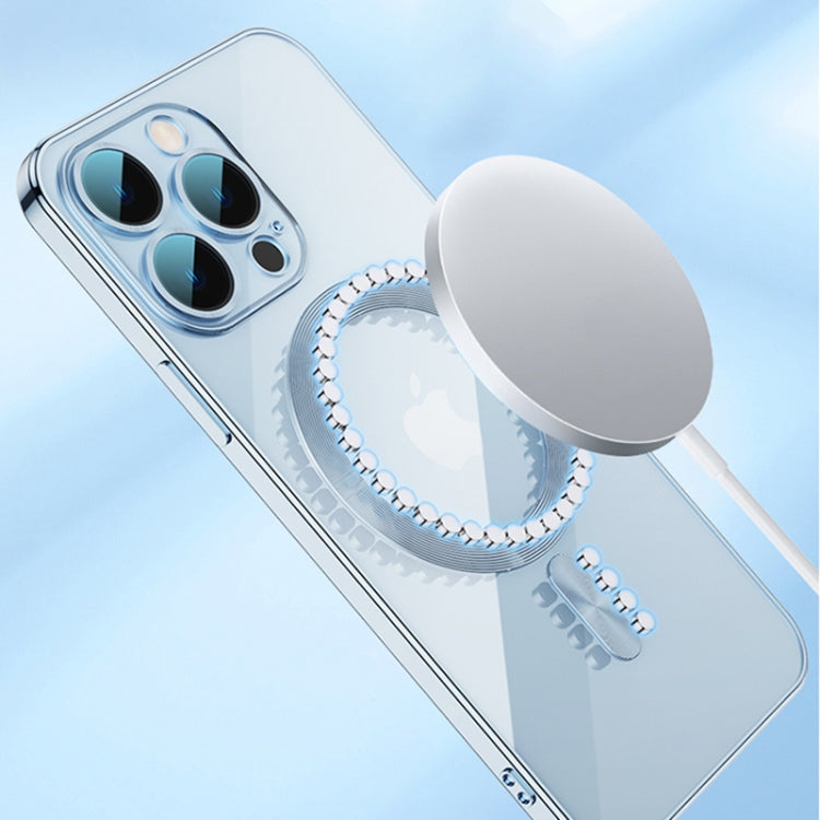 For iPhone 13 Pro Max Whorl Electroplated MagSafe Magnetic Phone Case (Green)