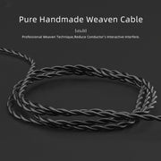 CVJ V2 1.25m Oxygen-free Copper Original 3.5mm Elbow Earphone Cable, Style:0.78mm No Mic(Black)