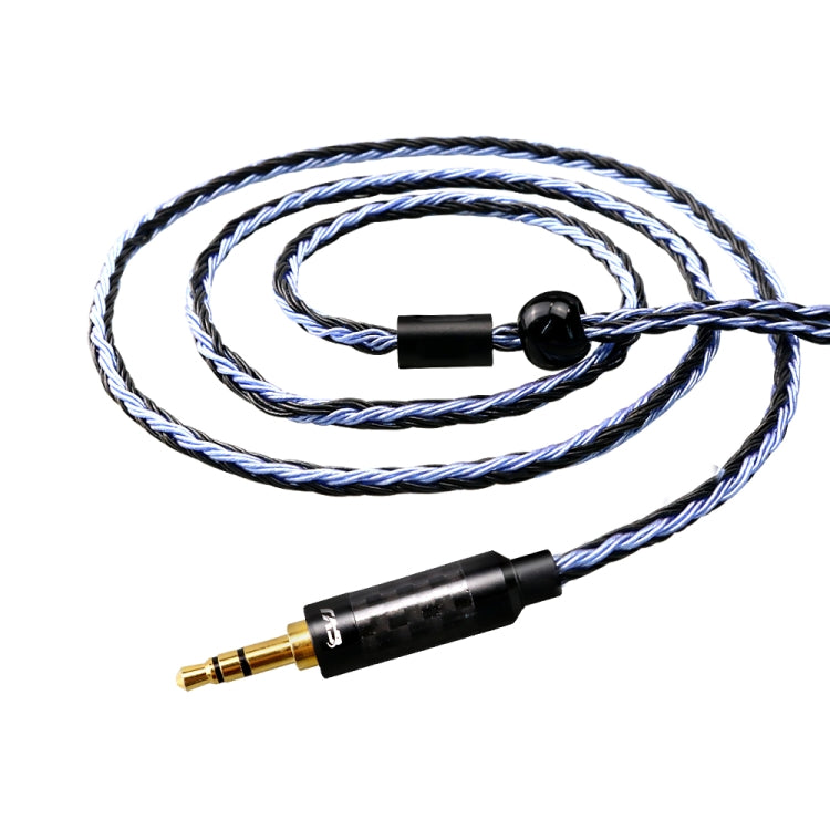 CVJ V3 1.2m 16 Cores Silver-plated 3.5mm Earphone Cable, Style:0.78mm(Black-Blue)