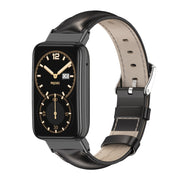 For Xiaomi Mi Band 7 Pro Mijobs Genuine Leather Top Layer Cowhide Watch Band(Black) - Watch Bands by MIJOBS