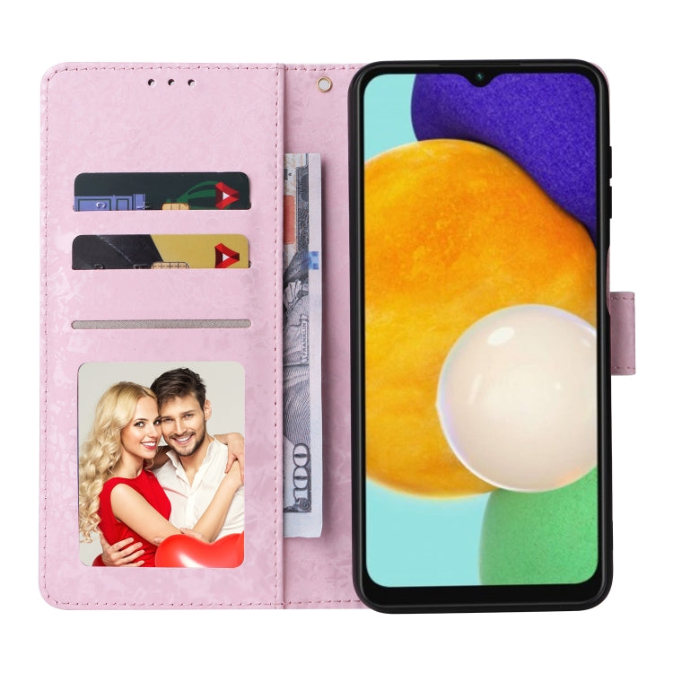 For Samsung Galaxy A13 4G / 5G Bronzing Painting RFID Leather Case(Pastoral Rose)