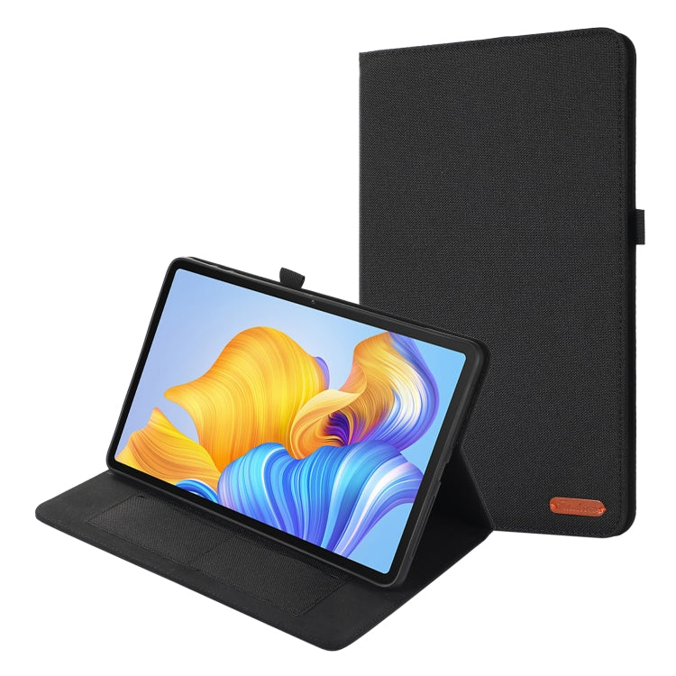 For Honor Pad 8 Fabric PU + TPU Flip Tablet Leather Case(Black)