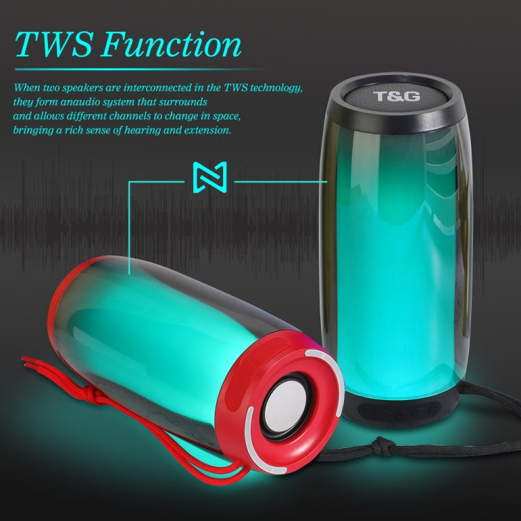 T&G TG335 1800mAh Portable Color LED Wireless Bluetooth Speaker(Red)