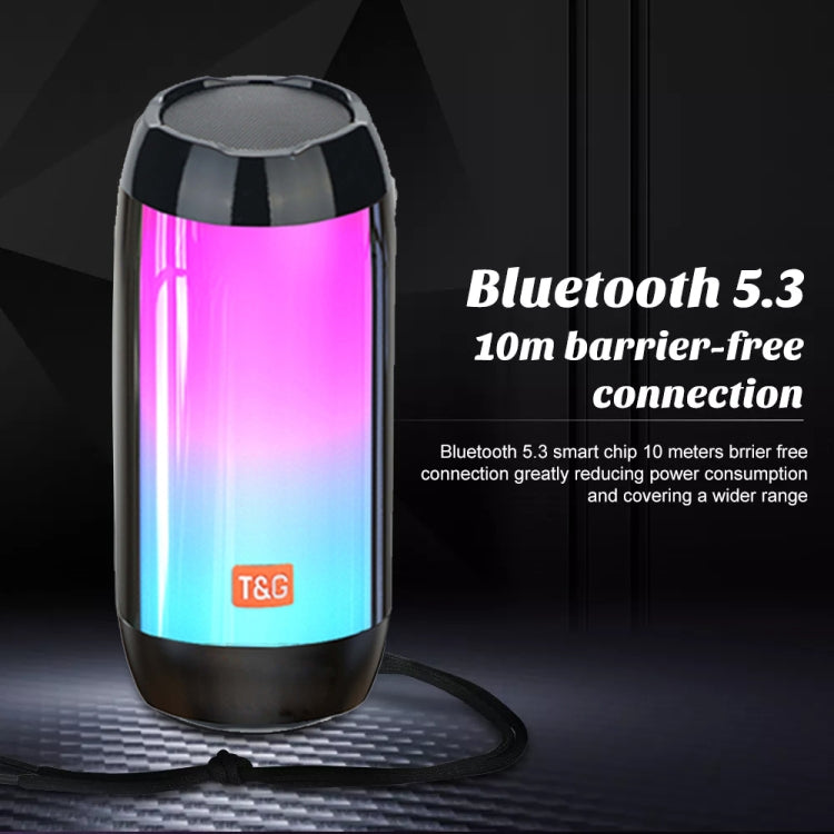 T&G TG643 Portable LED Light Water-resistant Subwoofer Wireless Bluetooth Speaker(Black)