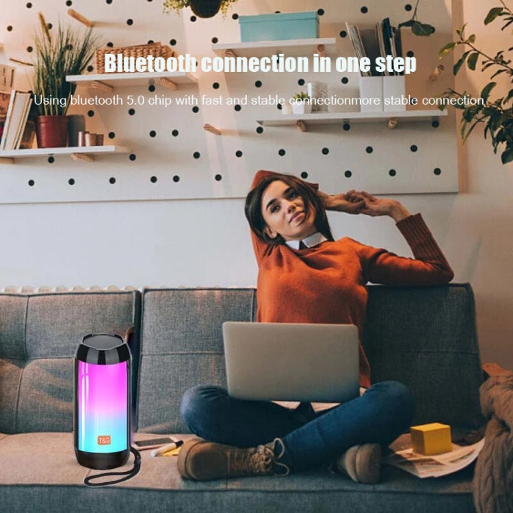 T&G TG643 Portable LED Light Water-resistant Subwoofer Wireless Bluetooth Speaker(Green)