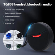 T&G TG808 2 in 1 Mini Wireless Bluetooth Speaker Wireless Headphones(Grey)