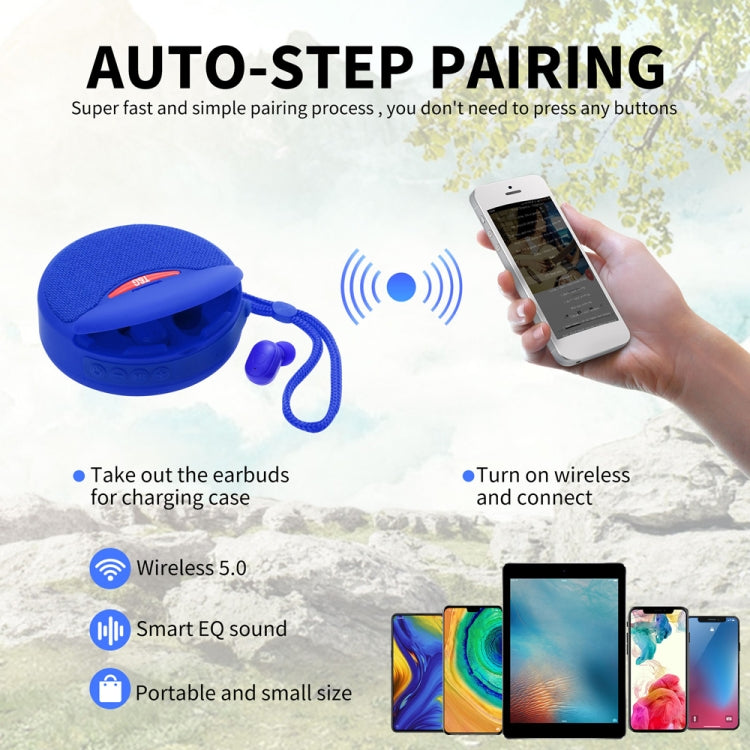 T&G TG808 2 in 1 Mini Wireless Bluetooth Speaker Wireless Headphones(Light Blue)