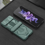 For Samsung Galaxy Z Flip4 GKK Sliding Camshield Magnetic Armor Flip Phone Case(Black)