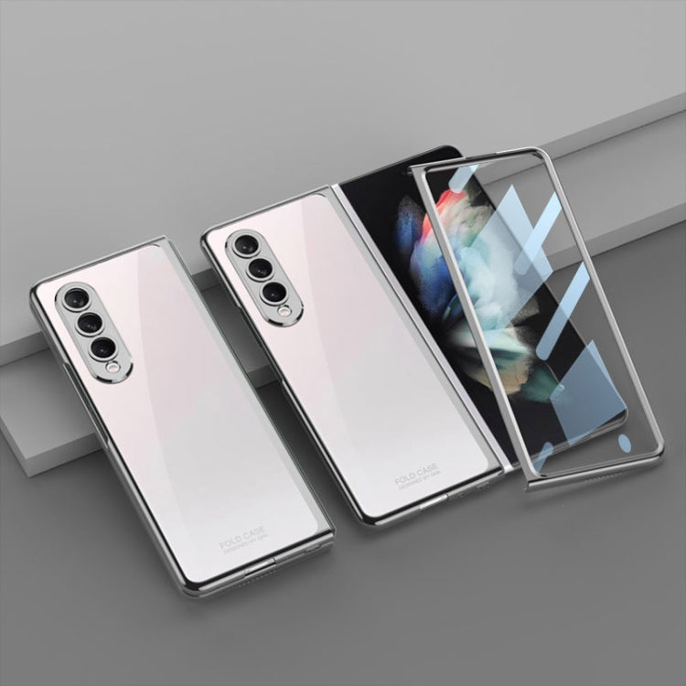 For Samsung Galaxy Z Fold4 GKK Integrated Electroplating + Glass Full Coverage Phone Case(Silver)
