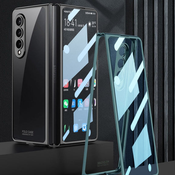 For Samsung Galaxy Z Fold4 GKK Integrated Electroplating + Glass Full Coverage Phone Case(Silver)