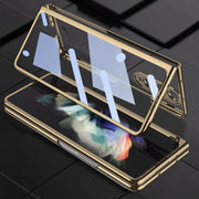 For Samsung Galaxy Z Fold4 GKK Integrated Electroplating + Glass Full Coverage Phone Case(Silver)