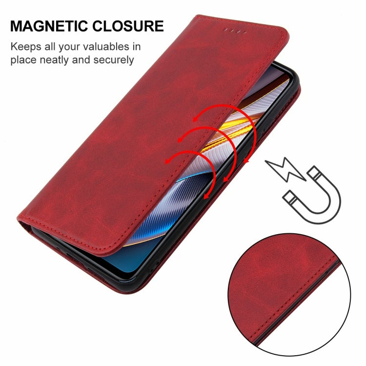 For Xiaomi Poco X4 GT Magnetic Closure Leather Phone Case(Red)