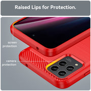 For T-Mobile REVVL 6 Pro 5G Brushed Texture Carbon Fiber TPU Phone Case(Red)