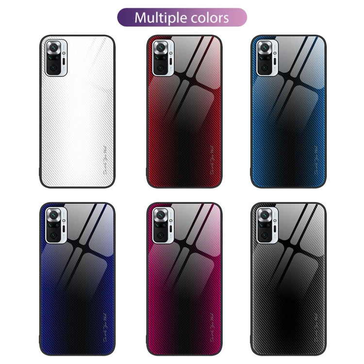 For Xiaomi Redmi Note 10 Pro Texture Gradient Glass TPU Phone Case(White)