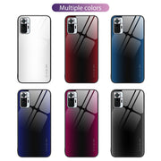 For Xiaomi Redmi Note 10 Pro Texture Gradient Glass TPU Phone Case(White)