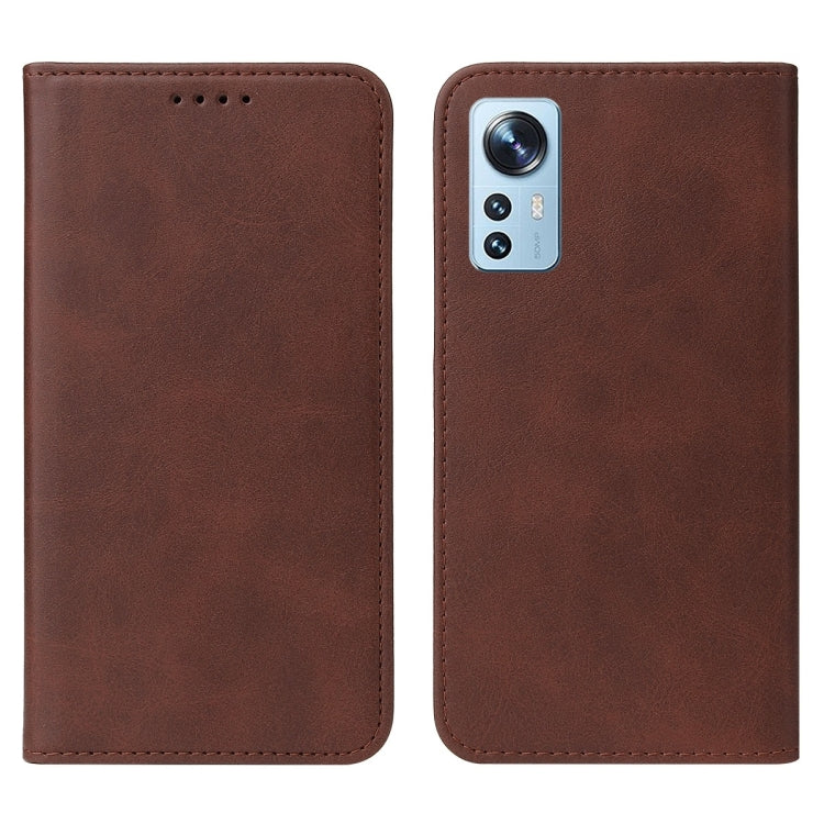 For Xiaomi 12X Magnetic Closure Leather Phone Case(Brown)