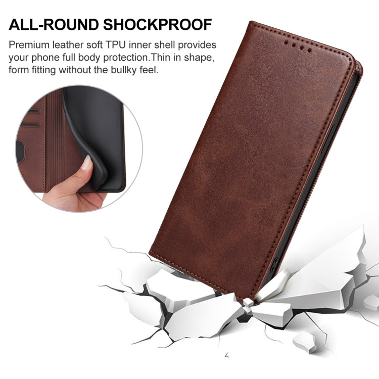 For Xiaomi 12X Magnetic Closure Leather Phone Case(Brown)