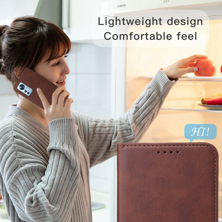 For Xiaomi 12X Magnetic Closure Leather Phone Case(Brown)