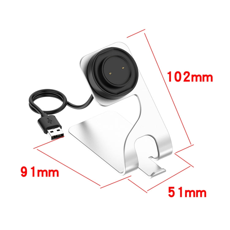 For Amazfit GTS4 Mini Rotatable Magnetic Metal Charging Base(Silver)