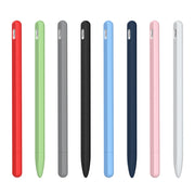 3 in 1 Striped Liquid Silicone Stylus Case with Two Tip Caps For Apple Pencil 1(Midnight Blue)