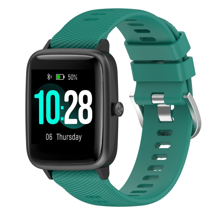 For Xiaomi Haylou Solar LS01 19mm Cross Textured Silicone Watch Band(Pine Green)