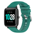 For Xiaomi Haylou Solar LS01 19mm Cross Textured Silicone Watch Band(Pine Green)