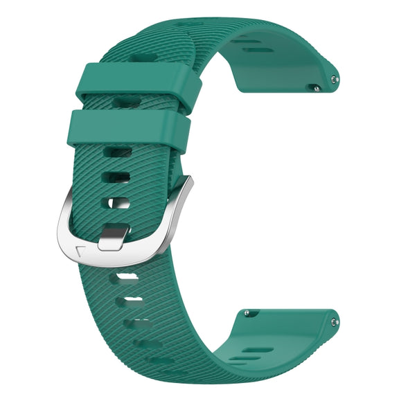 For Xiaomi Haylou Solar LS01 19mm Cross Textured Silicone Watch Band(Pine Green)