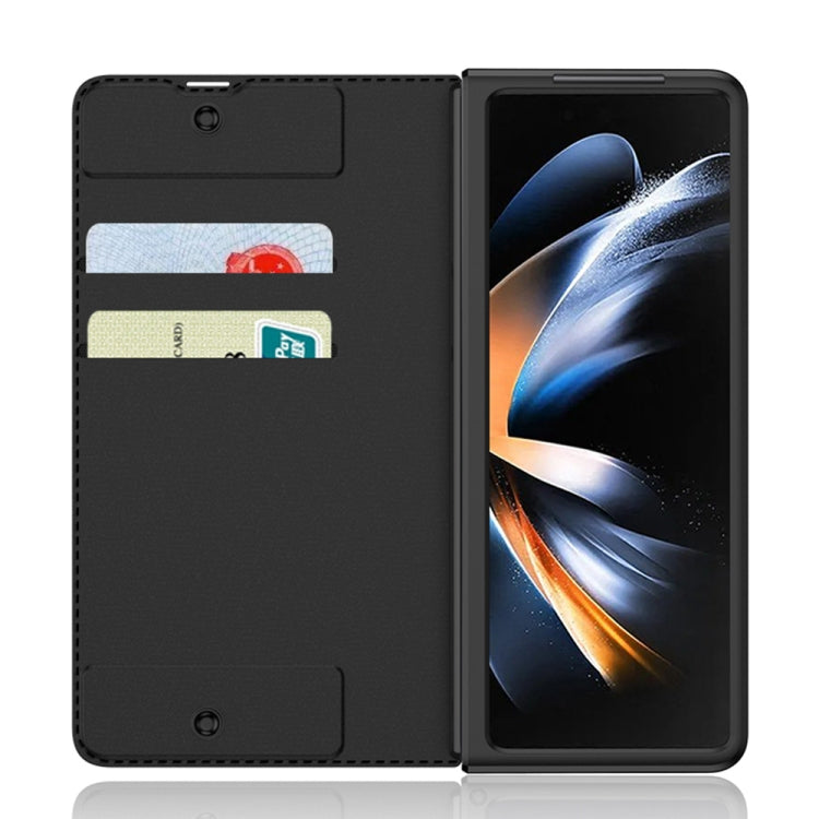 For Samsung Galaxy Z Fold4 GKK Armor Flip Leather Phone Case with Pen Slots(Night Green)