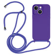 For iPhone 14 Crossbody Lanyard Liquid Silicone Case(Purple) - iPhone 14 Cases by PMC TechLife | Online Shopping South Africa | PMC TechLife
