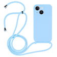 For iPhone 14 Crossbody Lanyard Liquid Silicone Case(Blue) - iPhone 14 Cases by PMC TechLife | Online Shopping South Africa | PMC TechLife