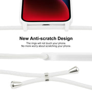 For iPhone 14 Crossbody Lanyard Liquid Silicone Case(White)