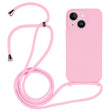For iPhone 14 Crossbody Lanyard Liquid Silicone Case(Pink) - iPhone 14 Cases by PMC TechLife | Online Shopping South Africa | PMC TechLife