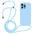 For iPhone 14 Pro Max Crossbody Lanyard Liquid Silicone Case(Blue) - iPhone 14 Pro Max Cases by PMC TechLife | Online Shopping South Africa | PMC TechLife
