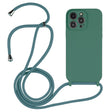 For iPhone 14 Pro Max Crossbody Lanyard Liquid Silicone Case(Emerald Green) - iPhone 14 Pro Max Cases by PMC TechLife | Online Shopping South Africa | PMC TechLife