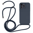 For iPhone 14 Pro Max Crossbody Lanyard Liquid Silicone Case(Midnight Blue) - iPhone 14 Pro Max Cases by PMC TechLife | Online Shopping South Africa | PMC TechLife