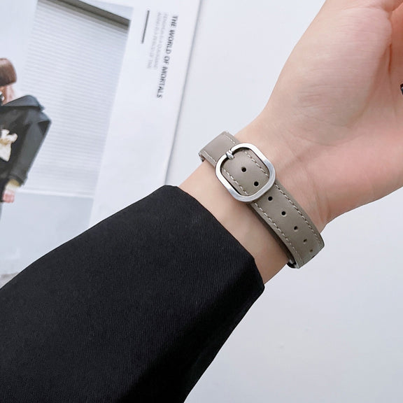 For Xiaomi Mi Band 7 Genuine Leather Watch Band(Grey)