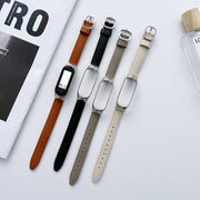 For Xiaomi Mi Band 7 Genuine Leather Watch Band(Grey)