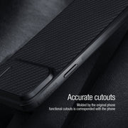 For iPhone 14 Plus  NILLKIN Synthetic Fiber Camshield Phone Case(Black)
