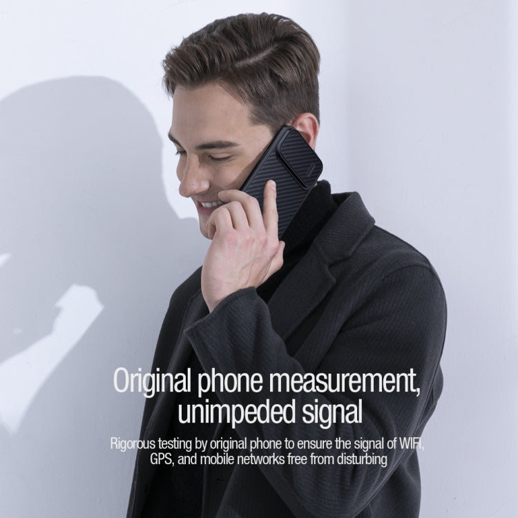 For iPhone 14 Pro NILLKIN Synthetic Fiber Camshield Phone Case(Black)