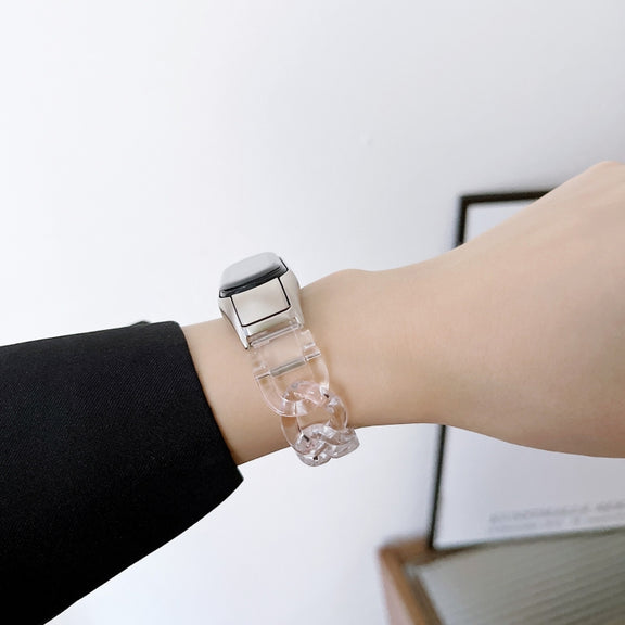 For Xiaomi Mi Band 5 / 6 Metal Frame Resin Watch Band(Gold)